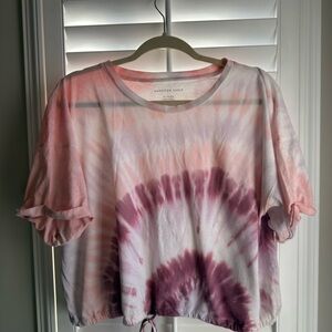 American Eagle Outfitters Pink Tie-Dye Women's Top Size Extra Large